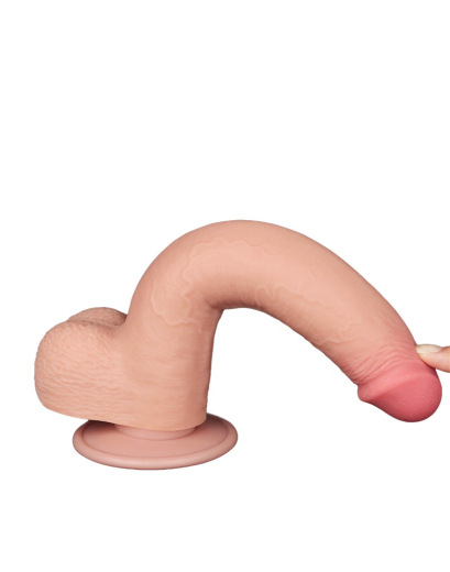 Dildo Sliding Skin 9-Inch m. abschraubbarem Saugnapf schwarz