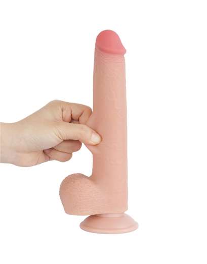 Dildo Sliding Skin 9-Inch m. abschraubbarem Saugnapf schwarz