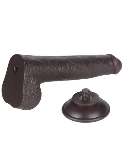Dildo Sliding Skin 9-Inch w. screwed Suction Base brown