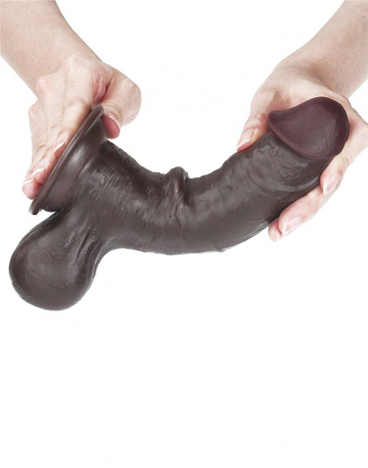 Dildo Sliding Skin Dual Layer 7.8-Inch schwarz