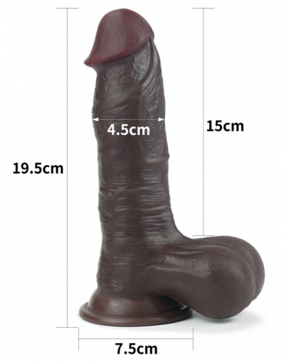 Dildo Sliding Skin Dual Layer 7.8-Inch schwarz