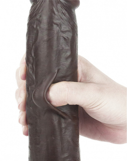 Dildo Sliding Skin Dual Layer 9-Inch schwarz
