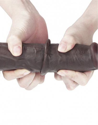 Dildo Sliding Skin Dual Layer 9-Inch schwarz