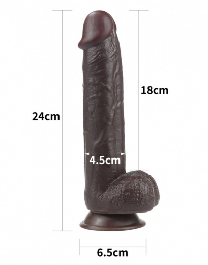 Dildo Sliding Skin Dual Layer 9-Inch schwarz