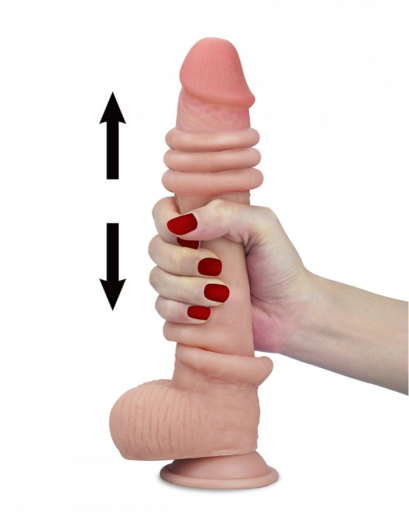 Dildo Sliding Skin Dual Layer 9-Inch slim hautfarben