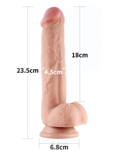 Dildo Sliding Skin Dual Layer 9-Inch hautfarben