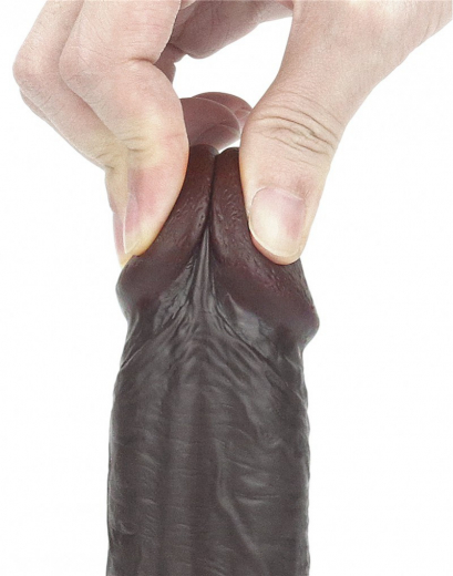 Dildo Sliding Skin Dual Layer 9-Inch slim black