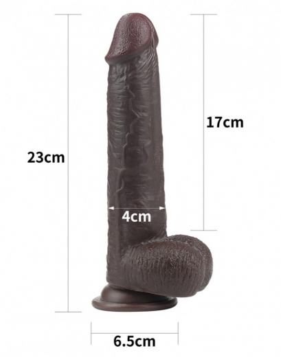 Dildo Sliding Skin Dual Layer 9-Inch slim black