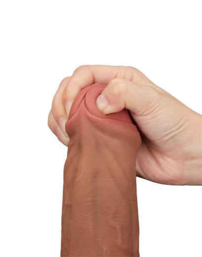 Dildo Sliding Skin Dual Layer King Sized 11.5-Inch brown