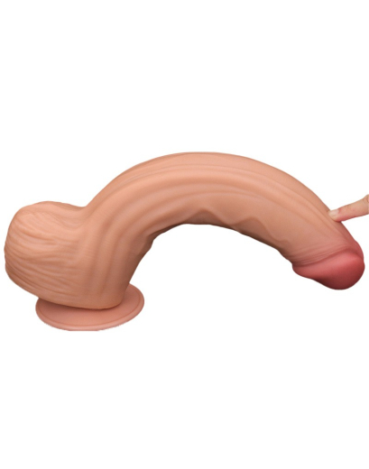Dildo Sliding Skin Dual Layer King Sized 12-Inch