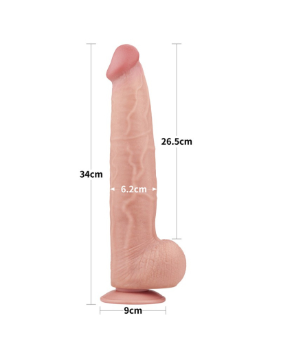 Dildo Sliding Skin Dual Layer King Sized 13.5-Inch