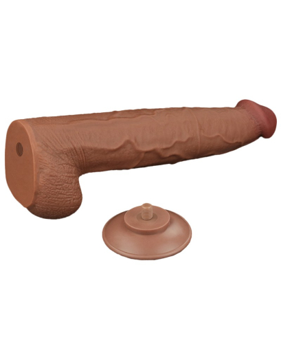 Dildo Sliding Skin Dual Layer King Sized 13.5-Inch brown