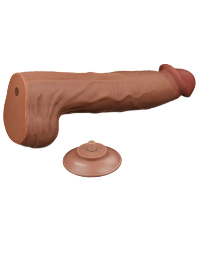 Dildo Sliding Skin Dual Layer King Sized 14-Inch braun