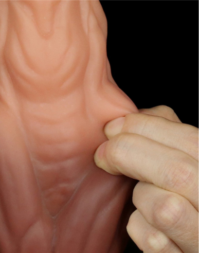 Dildo m. starker Äderung Dual Layer 9.5-Inch Silikon haut-braun