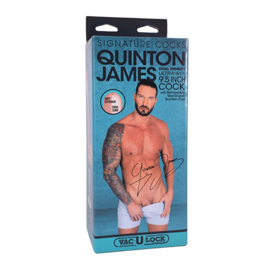 Dildo Vac-U-Lock Quinton James UltraSkyn 9.5-Inch naturgetreue Kopie mit Hodensack & Saugfuss günstig kaufen