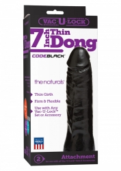 Dildo Vac-U-Lock Thin Dong Code Black 7-Inch schwarz System Dildo in natürlicher Form m. realistischem Peniskopf kaufen