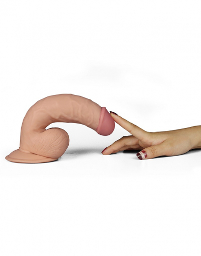 Dildo m. Vibraton & Saugfuss Ultra Soft Dude Realistic 8.5-Inch
