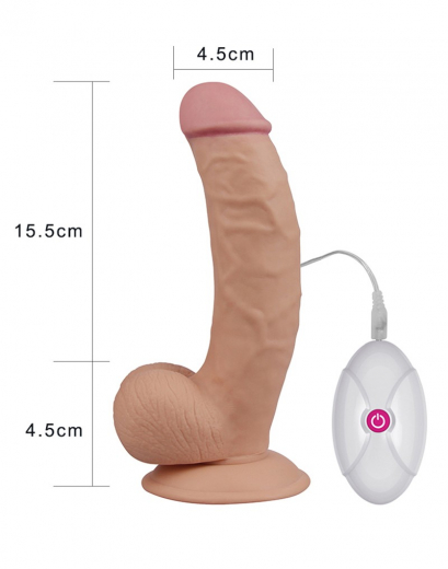 Dildo m. Vibraton & Saugfuss Ultra Soft Dude Realistic 8.5-Inch