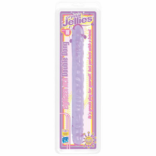 Double-Dildo Crystal Jellies Double Dong 18 Inch purple