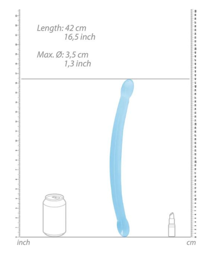 Doppeldildo Double Dong 17-Inch TPE blau 42cm x 3.5cm super-weich & biegsam von REALROCK günstig kaufen