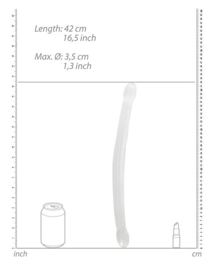 Doppeldildo Double Dong 17-Inch TPE transparent 42cm x 3.5cm super-weichmit glatten Endstücken günstig kaufen