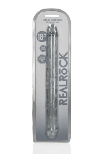 Doppeldildo Realistic Double Dong 18-Inch TPE transparent 45cm x 4.3cm biegsam mit Penisköpfen von REALROCK kaufen