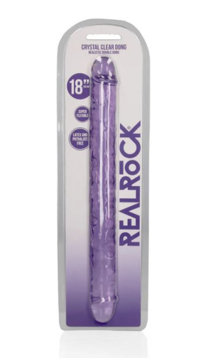 Doppeldildo Realistic Double Dong 18-Inch TPE violett mit Äderung 45cm x 4.3cm von REALROCK günstig kaufen