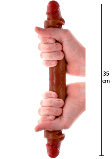 Double godemiché ToyJoy Foreskin Double Dong 35cm Silicone