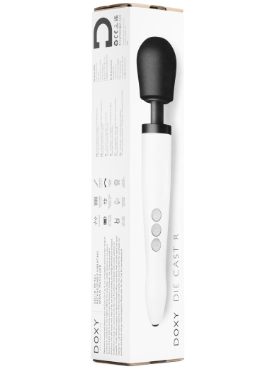 Doxy Die-Cast R Stabvibrator Aluminiumguss aufladbar weiss sehr stark bis 9000 U/min 6cm Massagekopf von DOXY kaufen