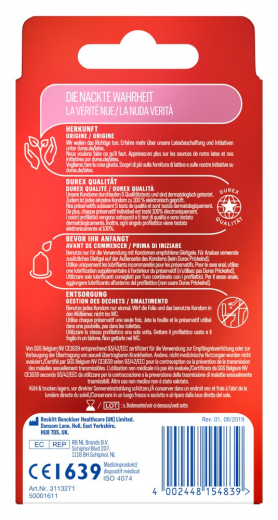 Durex Gefühlsecht Classic Kondome 8er Packung