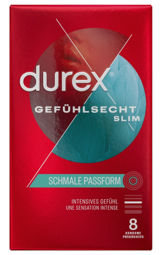 Durex Gefühlsecht Slim-Fit Kondome 8er Packung