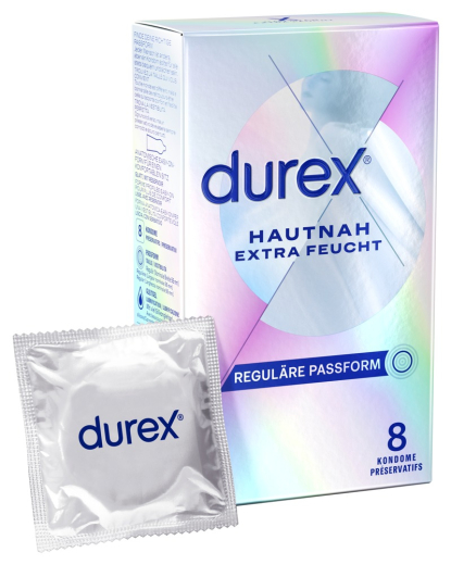Préservatifs Durex Hautnah Extra Humide, emballage de 8