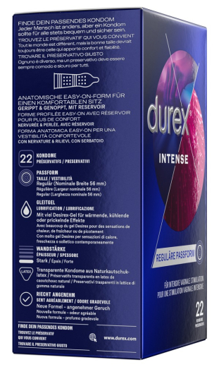 Durex Intense Orgasmic Kondome Rippen Noppen 22er Pack