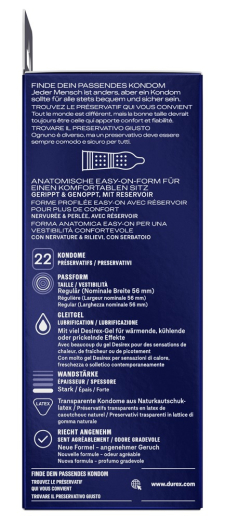 Durex Intense Orgasmic Kondome Rippen Noppen 22er Pack