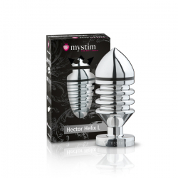 E-Stim Anal Plug gerippt Mystim Hector Helix large m. Reizrillen am Schaft gerundete Spitze bipolar von MYSTIM kaufen