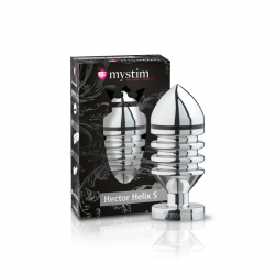 E-Stim Anal Plug gerippt Mystim Hector Helix small mit Reizrillen am Schaft & gerundeter Spitze von MYSTIM günstig kaufen