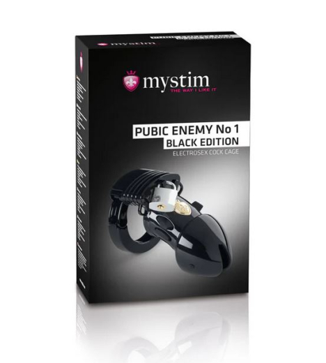 E-Stim Keuschheitskäfig Mystim Pubic Enemy Nr-1 schwarz einstellbar Peniskäfig m/o E-Funktion tragbar kaufen