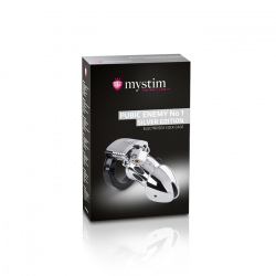 E-Stim Keuschheitskäfig Mystim Pubic Enemy Nr-1 silber einstellbar Elektrosex Peniskäfig-Set günstig kaufen