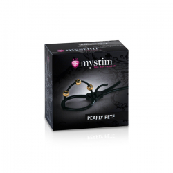 E-Stim Penis Head Stimulator Mystim Pearly Pete Corona Strap Electrode with gold-plated adjustable Balls by MYSTIM buy