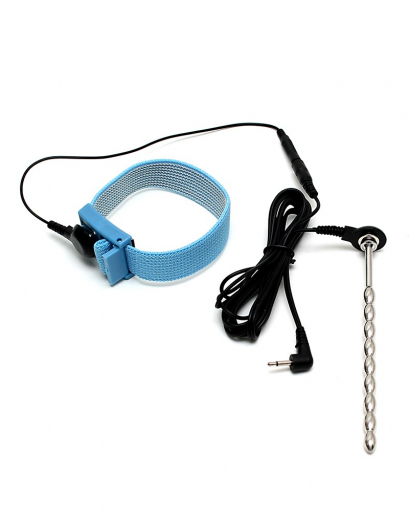 E-Stim Penisring einstellbar & Harnröhrenstift m. Wellen