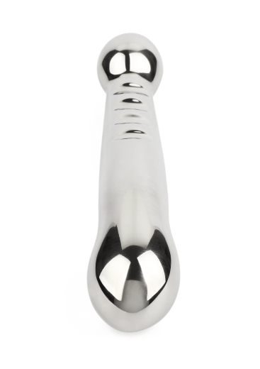 Edelstahl Dildo geriffelt Elegance 18cm lang 660g Gewicht mit Reizrippen & Endkugeln 3.2cm Durchmesser kaufen