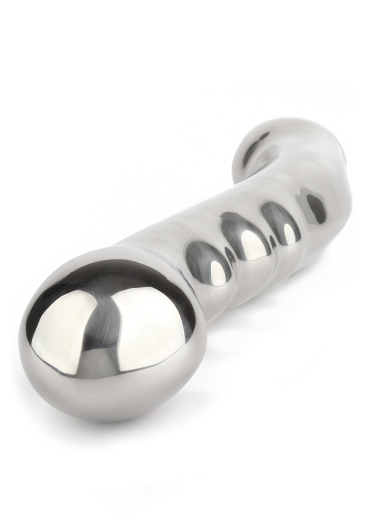 Edelstahl Dildo geriffelt Elegance Jumbo 27cm lang 1.1kg Gewicht mit Reizrippen & Endkugeln 5cm Durchmesser kaufen