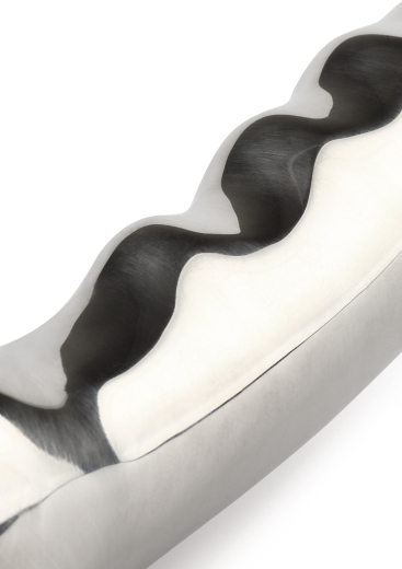 Edelstahl Dildo geriffelt Elegance Jumbo 1.1kg Gewicht mit Reizrippen & Endkugeln 5cm Durchmesser kaufen