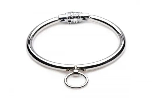 Edelstahl Halsfessel m. Zahlenschloss Sklavenhalsband