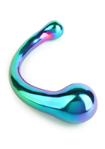 Edelstahldildo gebogen Curvy G-Spot multicolor