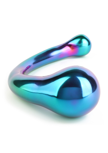 Edelstahldildo gebogen Curvy G-Spot multicolor m. Kugel-Enden 4cm & 2.8cm Durchmesser von MR STEEL kaufen