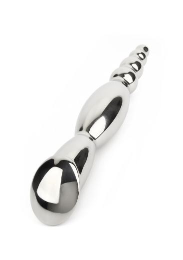 Stainless Steel Dildo w. Balls Classic Wand double-sided with smooth & Bulbs Ends 1kg heavy Sex-Toy buy cheap