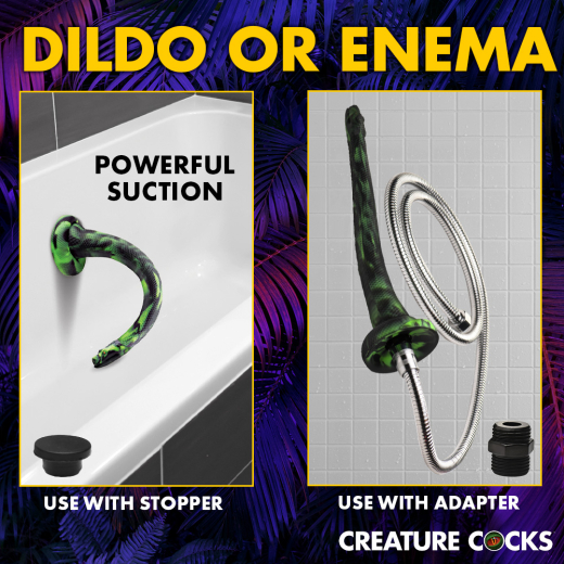 Einlauf-Düse & Fantasie Dildo Spitting Serpent Silikon Dual-Gebrauch Saugfuss-Dildo hohl von CREATURE COCKS kaufen