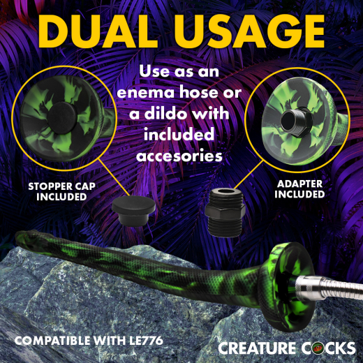 Einlauf-Düse & Fantasie Dildo Spitting Serpent Silikon Dual-Funktion Saugfuss-Dildo hohl von CREATURE COCKS kaufen