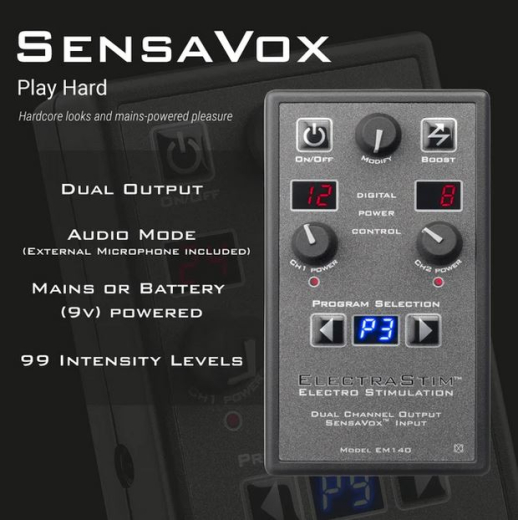 Elektrosex Powerbox Electrastim SENSAVOX digitales 2-Kanal E-Stim Steuergerät 99 Intensitäten günstig